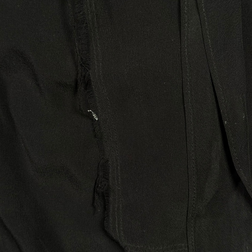 AllSaints Silk Sleeveless Zip Front Top Womens Medium Black Draped Asymmetrical - Picture 5 of 13